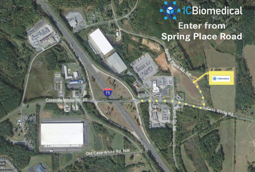 aerial photo of ic bio manufacturing facility