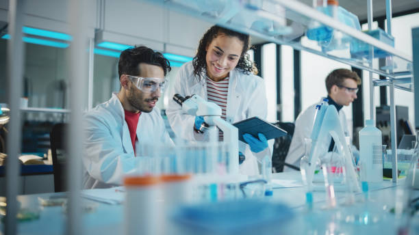 students doing university research in a lab